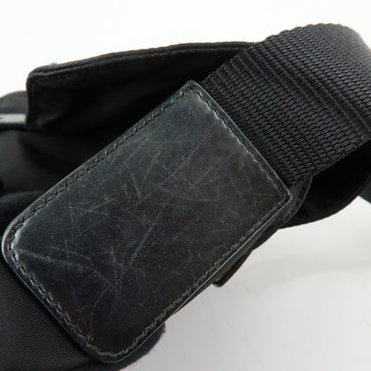 Prada Zip Buckle Messenger Tessuto, Black, Nylon, Handbag