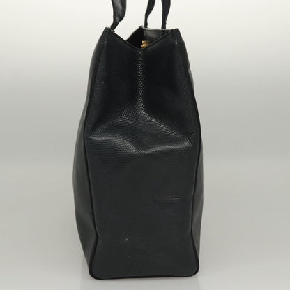Salvatore Ferragamo Vintage Vara Bow Tote Lizard Embossed Leather, Navy, Leather, Tote Bag