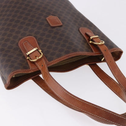 Celine Vintage Macadam Canvas, Brown, Canvas, Handbag