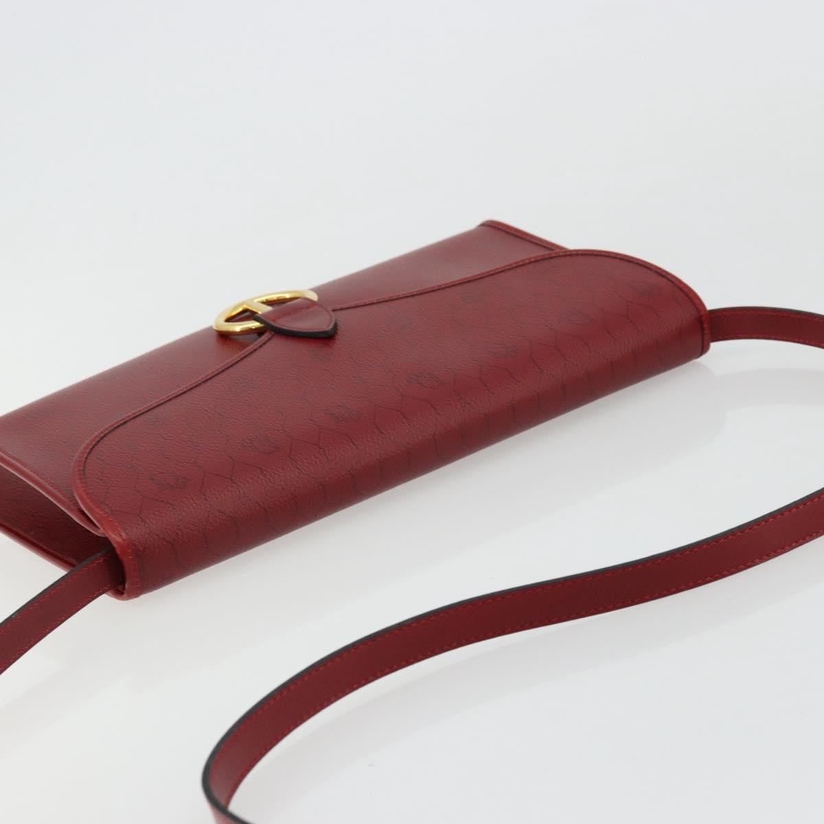 Christian Dior Vintage Honeycomb Canvas, Red, Canvas, Shoulder Bag
