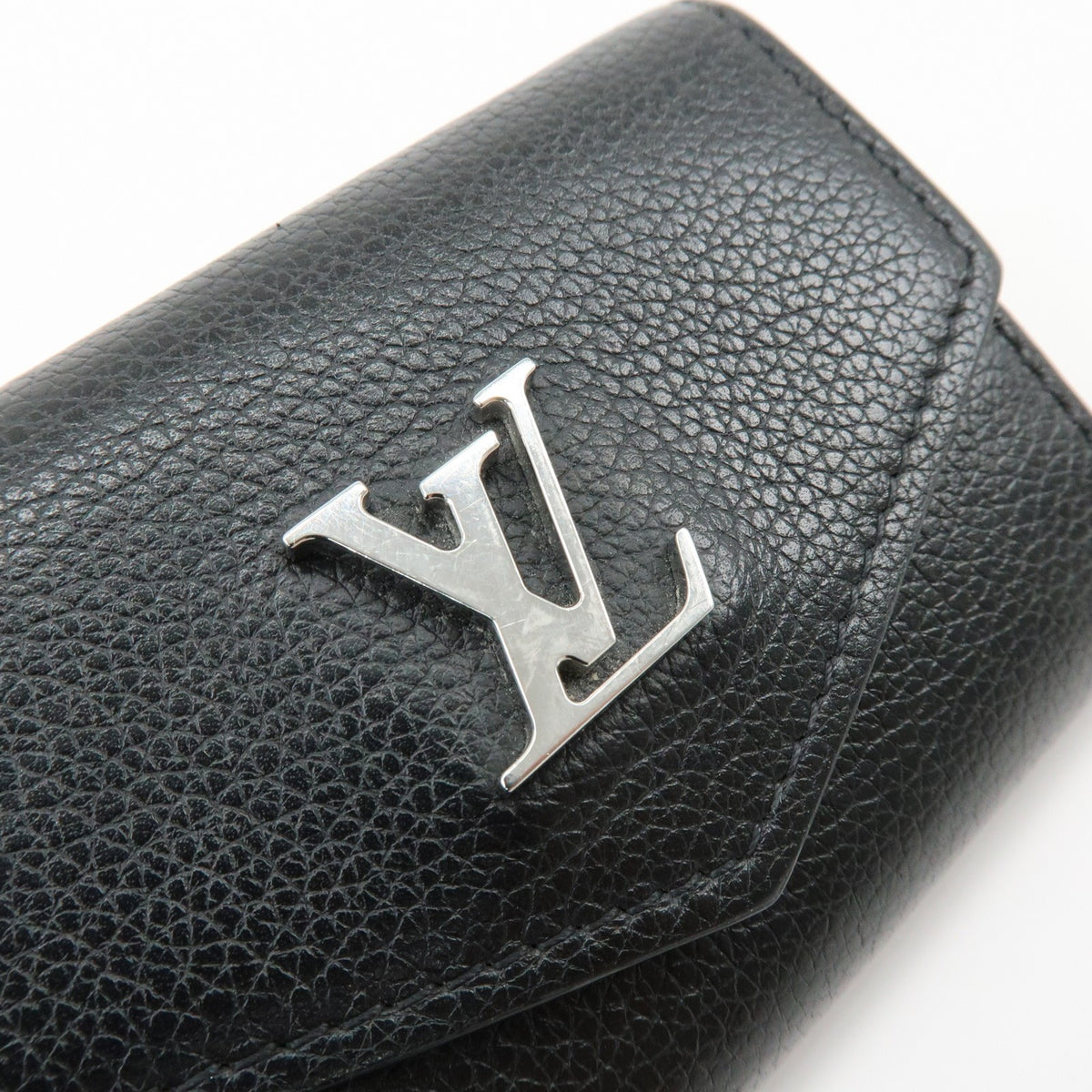 Louis Vuitton Lockmini Leather, Black, Leather, Wallet