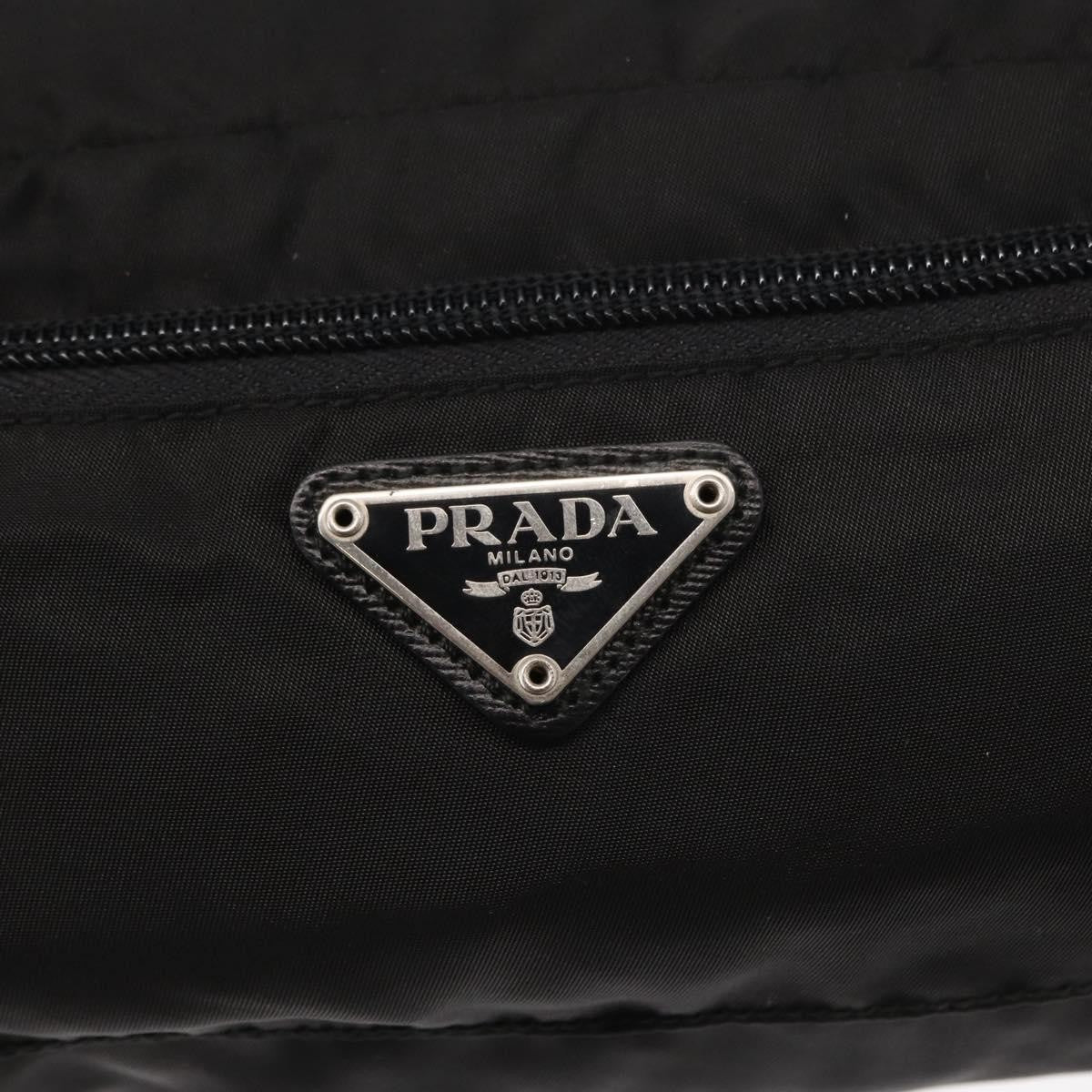 Prada Logo Pouch Nylon, Black, Nylon, Clutch
