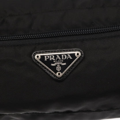 Prada Logo Pouch Nylon, Black, Nylon, Clutch