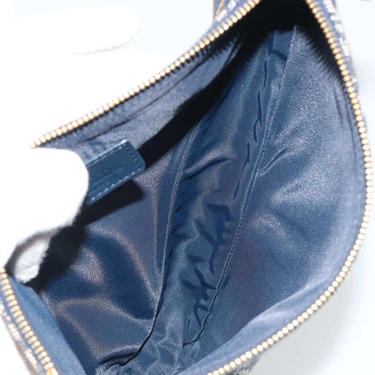 Christian Dior Vintage Saddle Diorissimo Canvas, Navy, Canvas, Shoulder Bag