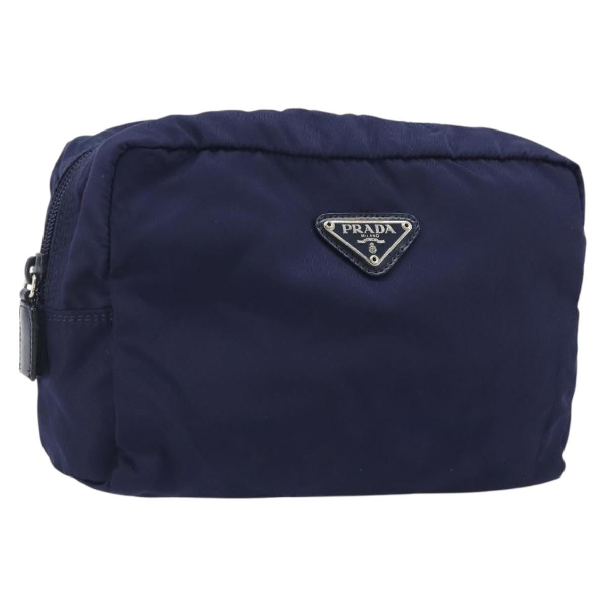 Prada Pouch Nylon, Navy, Nylon, Clutch