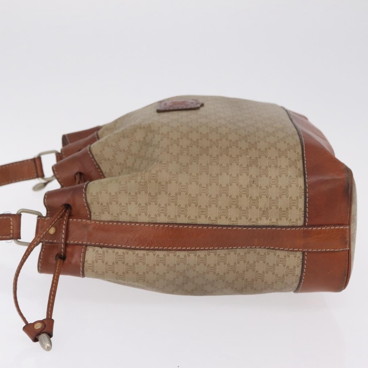 Celine Macadam Shoulder Canvas, Beige, Canvas, Crossbody Bag
