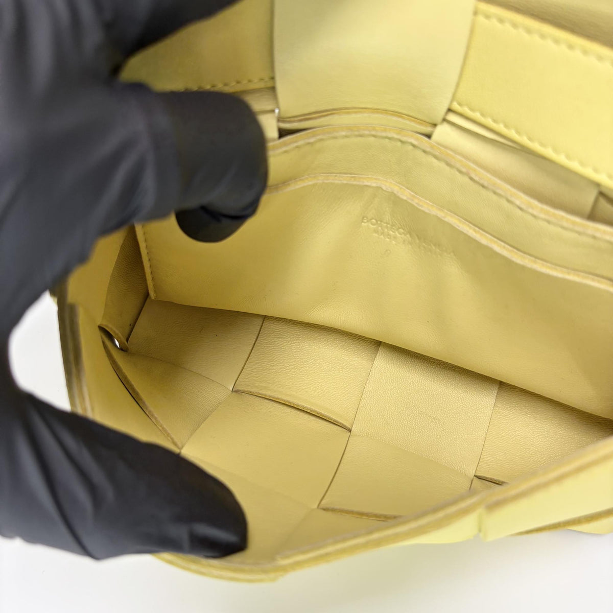 Bottega Veneta Fun Cassette Maxi Intrecciato Leather, Yellow, Leather, Crossbody Bag
