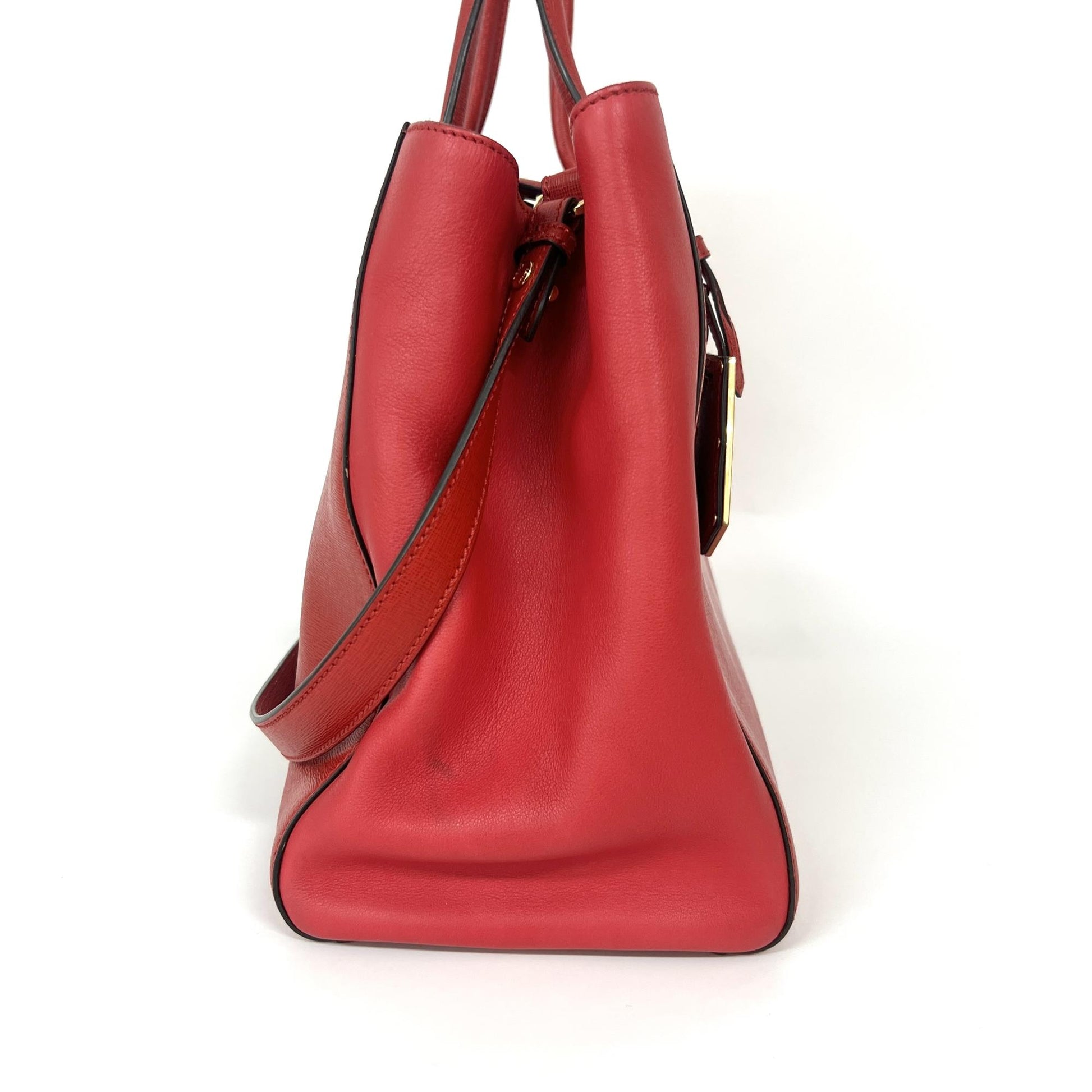 Fendi 2Jours Patent, Red, Leather, Handbag