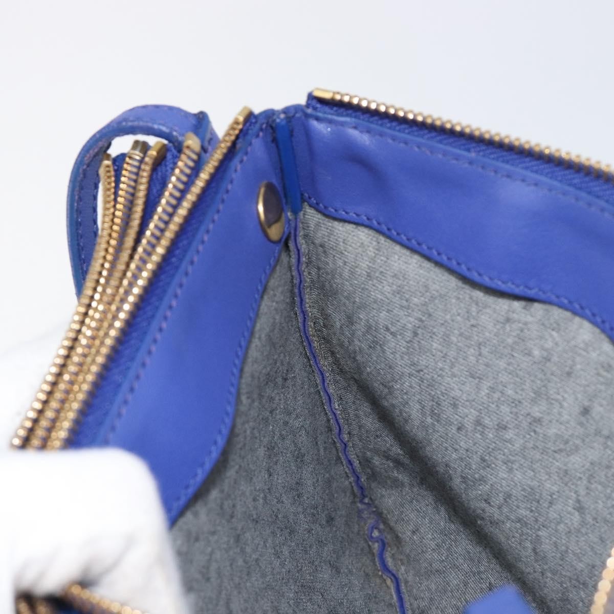 Celine Trio Leather, Blue, Leather, Shoulder Bag