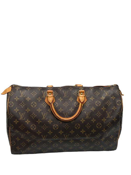 Louis Vuitton Speedy Handbag Monogram Canvas, Brown, Canvas, Handbag