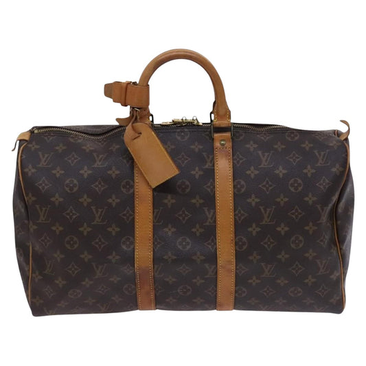 Louis Vuitton Keepall 45, Brown, Canvas, travel