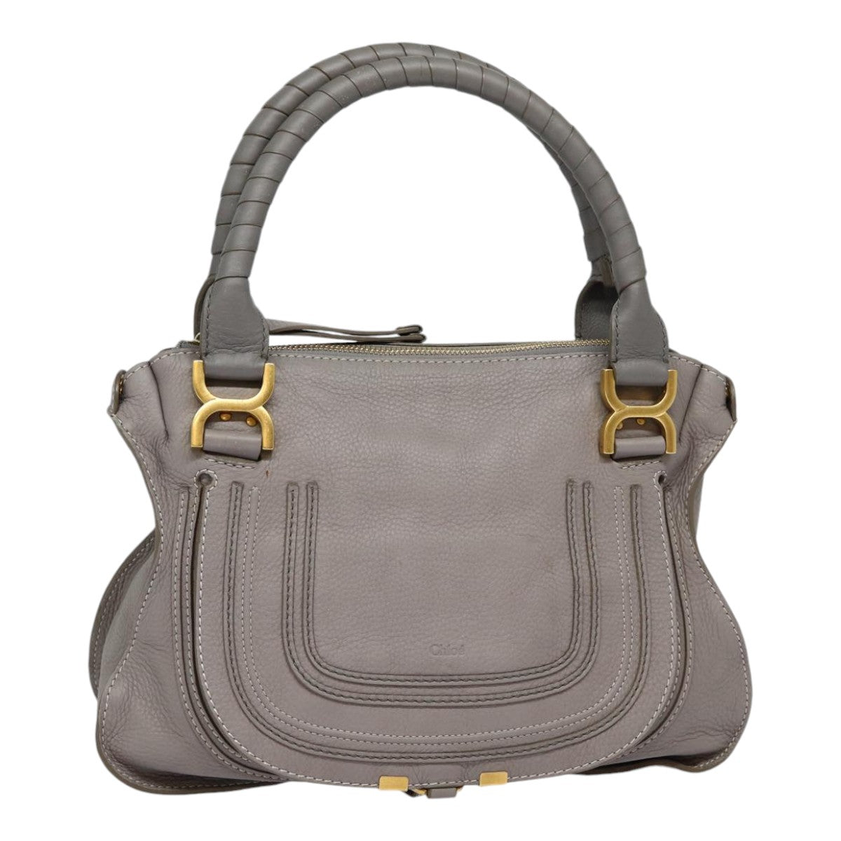 Chloé Marcie, Grey, Leather, shoulder