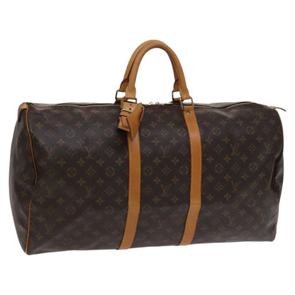 Louis Vuitton Keepall 55, Brown, Canvas, travel