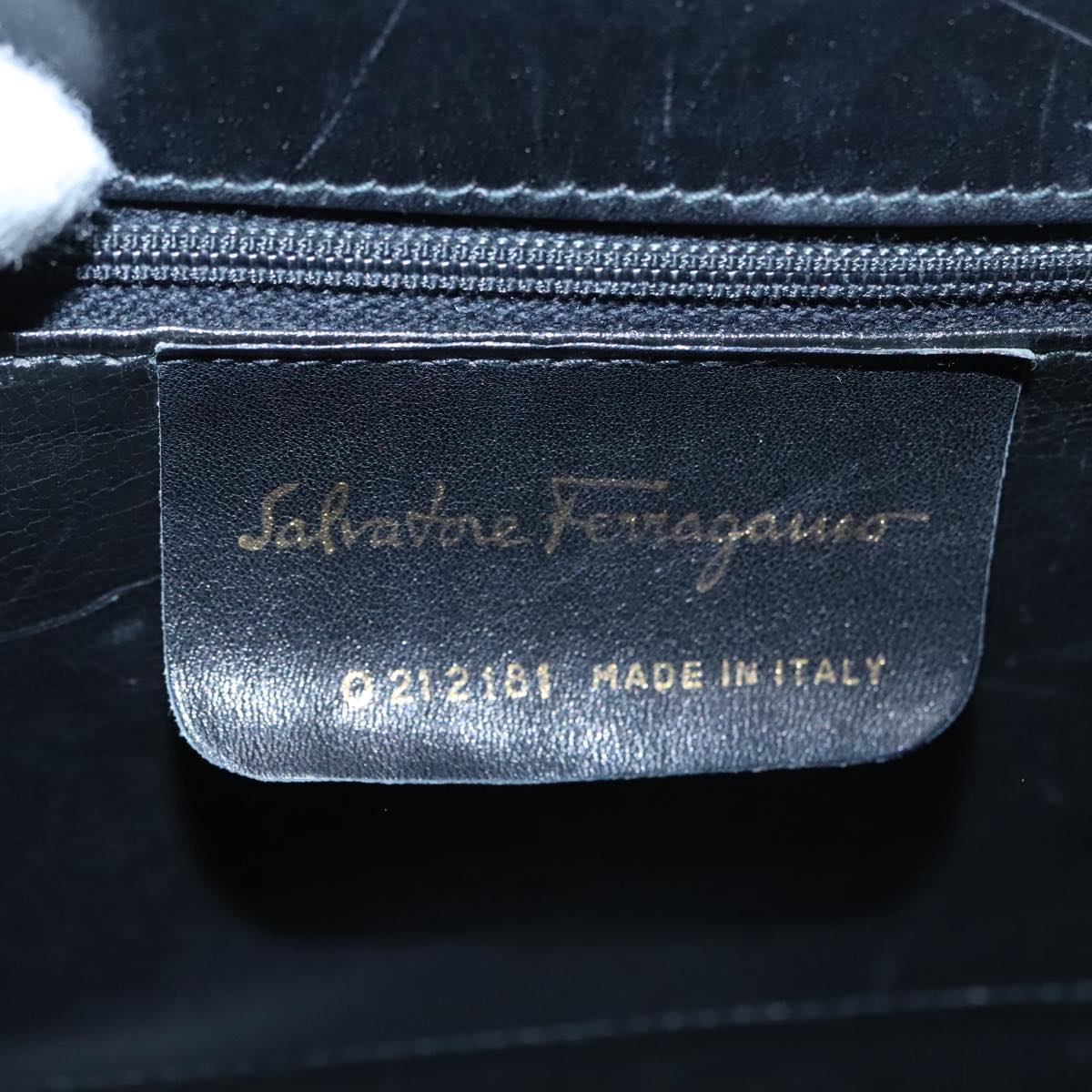 Salvatore Ferragamo Gancini, Black, Leather, handbag