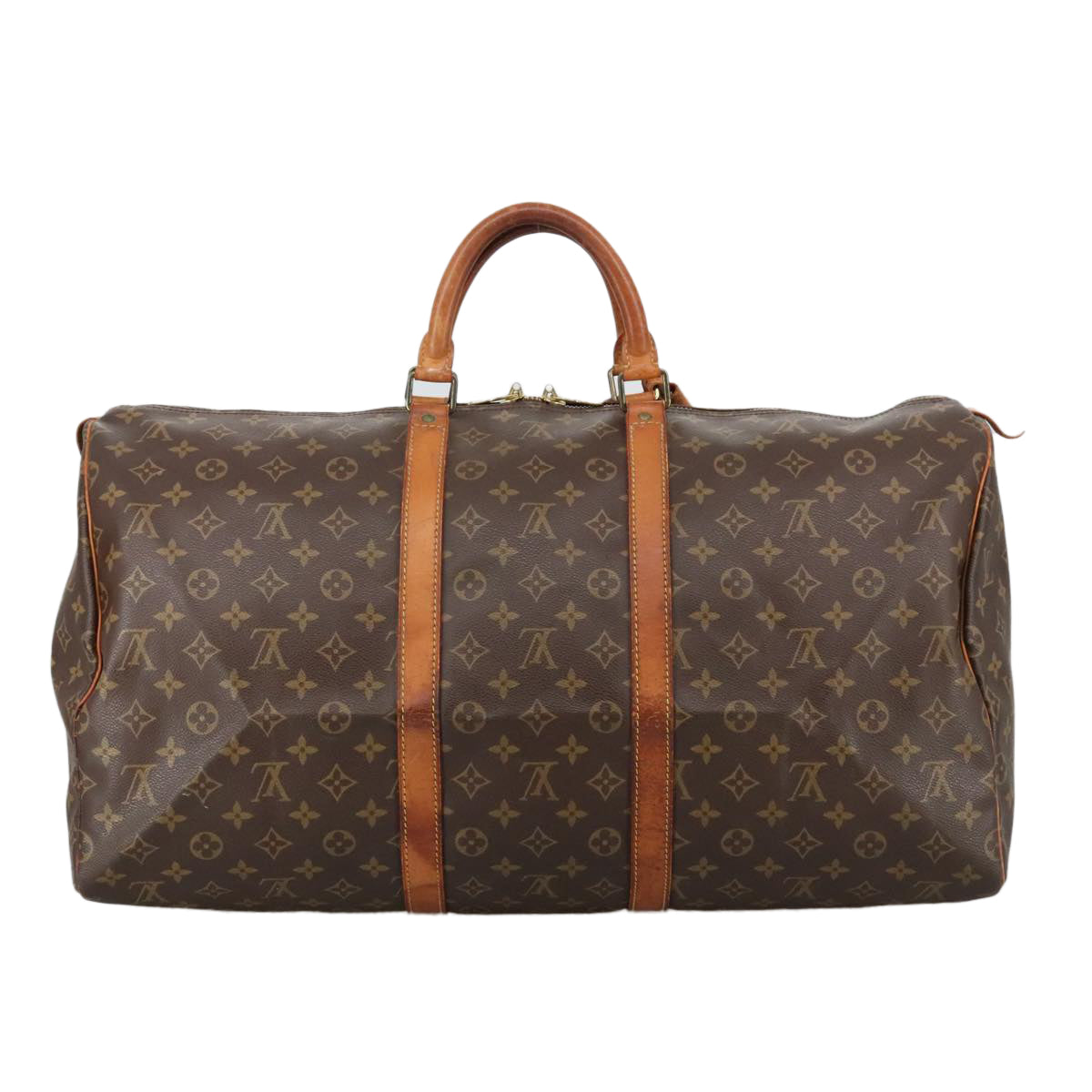 Louis Vuitton Keepall 55, Brown, Canvas, travel