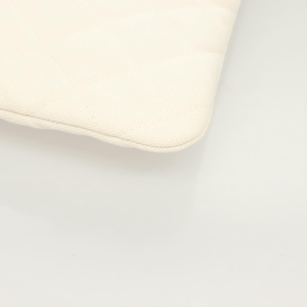 Chanel Coco Cuba, White, Canvas, clutch