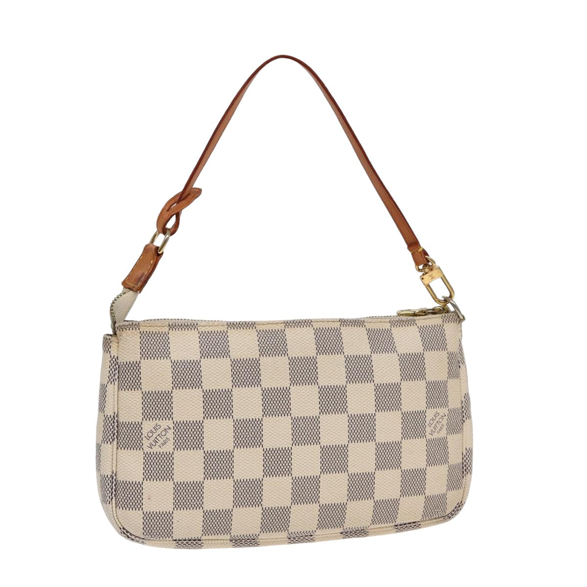 Louis Vuitton Pochette accessoires, White, Canvas, clutch