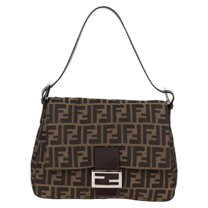 Fendi Mamma Baguette, Black, Canvas, shoulder