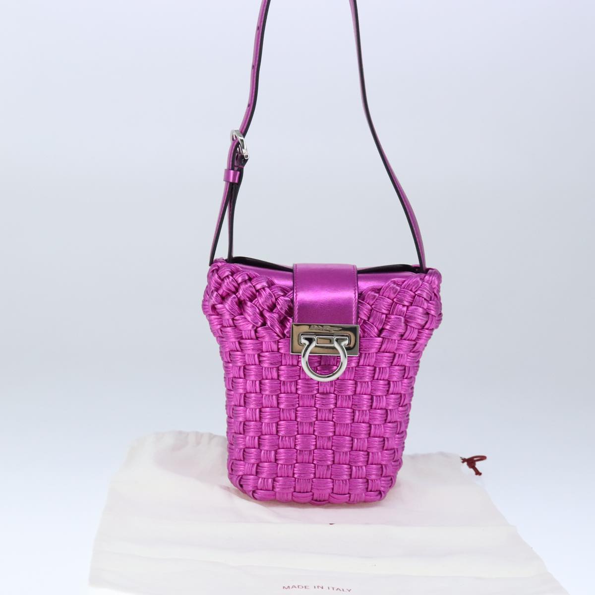 Salvatore Ferragamo Gancini, Purple, Leather, shoulder