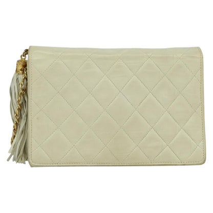 Chanel Camera, White, Leather, clutch