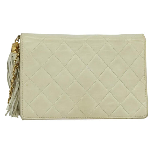 Chanel Camera, White, Leather, clutch