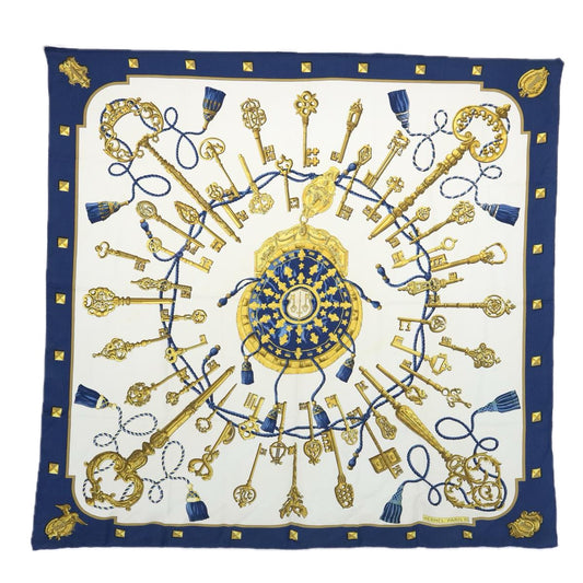 Hermès Carré 90, Navy, Silk, scarf