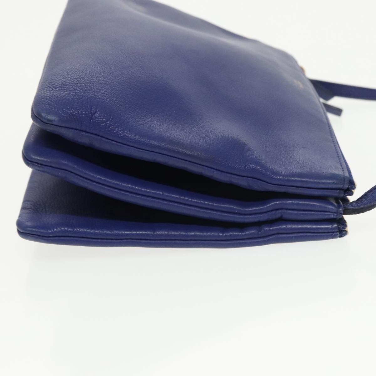 Céline Trio, Blue, Leather, shoulder