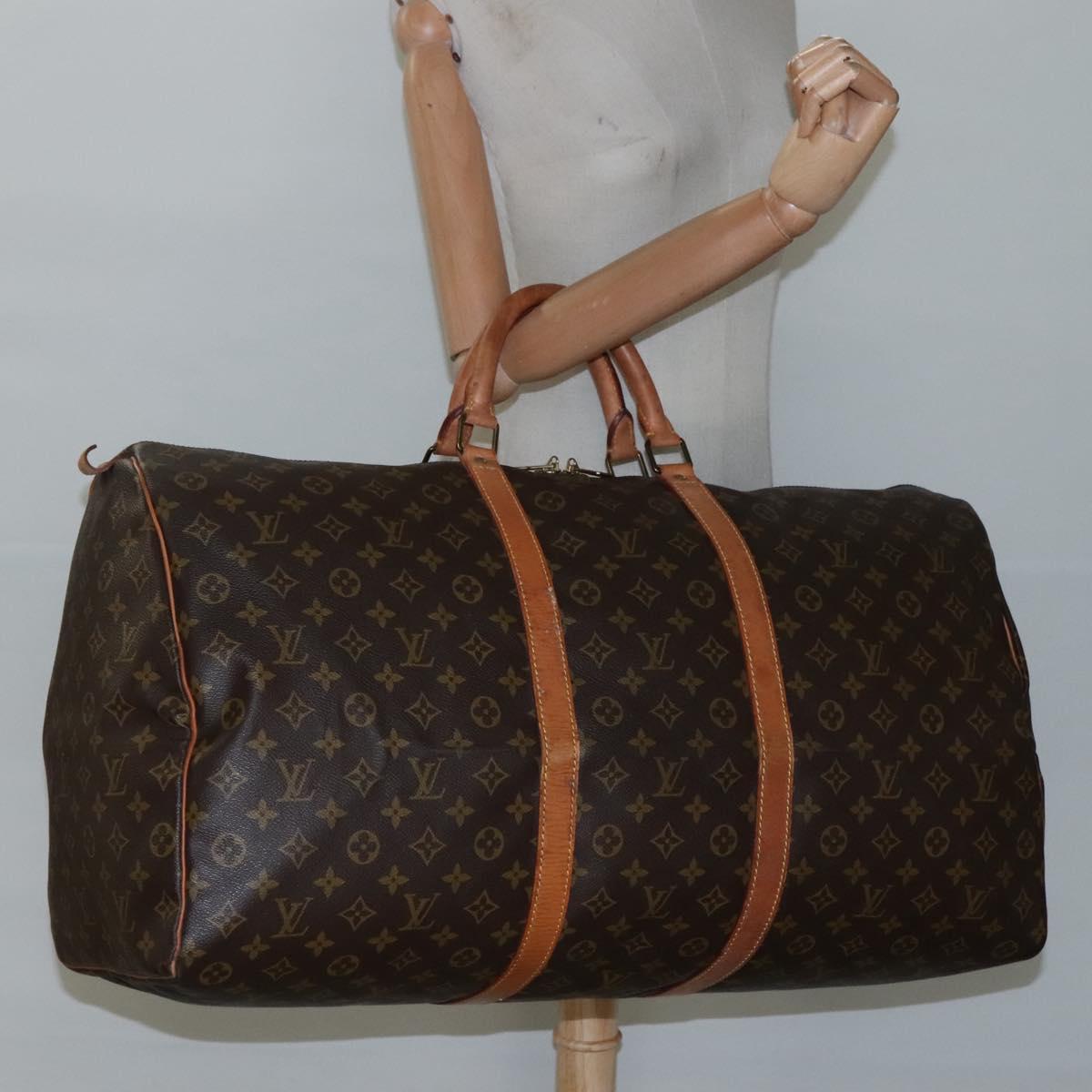 Louis Vuitton Keepall 60, Black, Canvas, travel