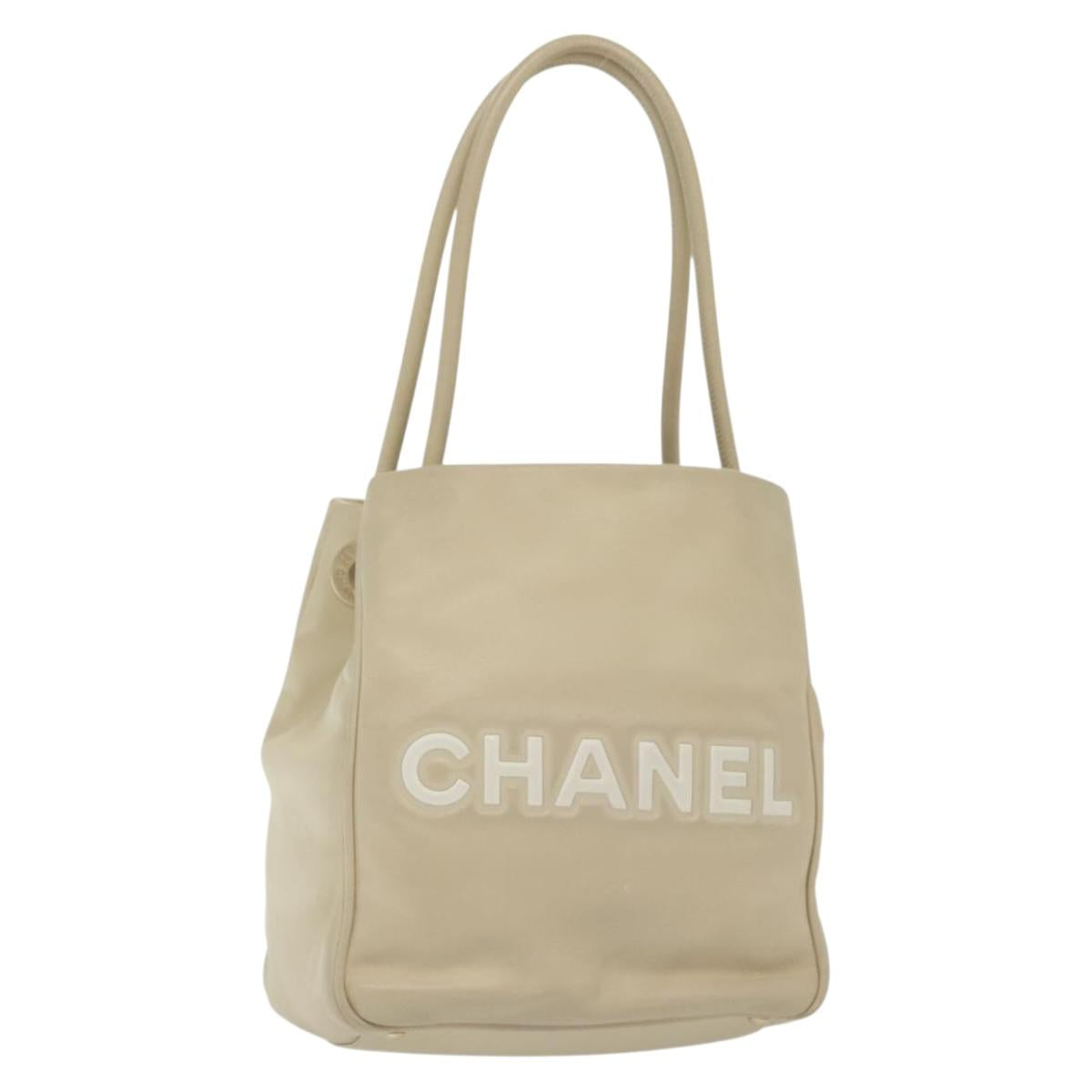 Chanel Camellia, Beige, Leather, shoulder