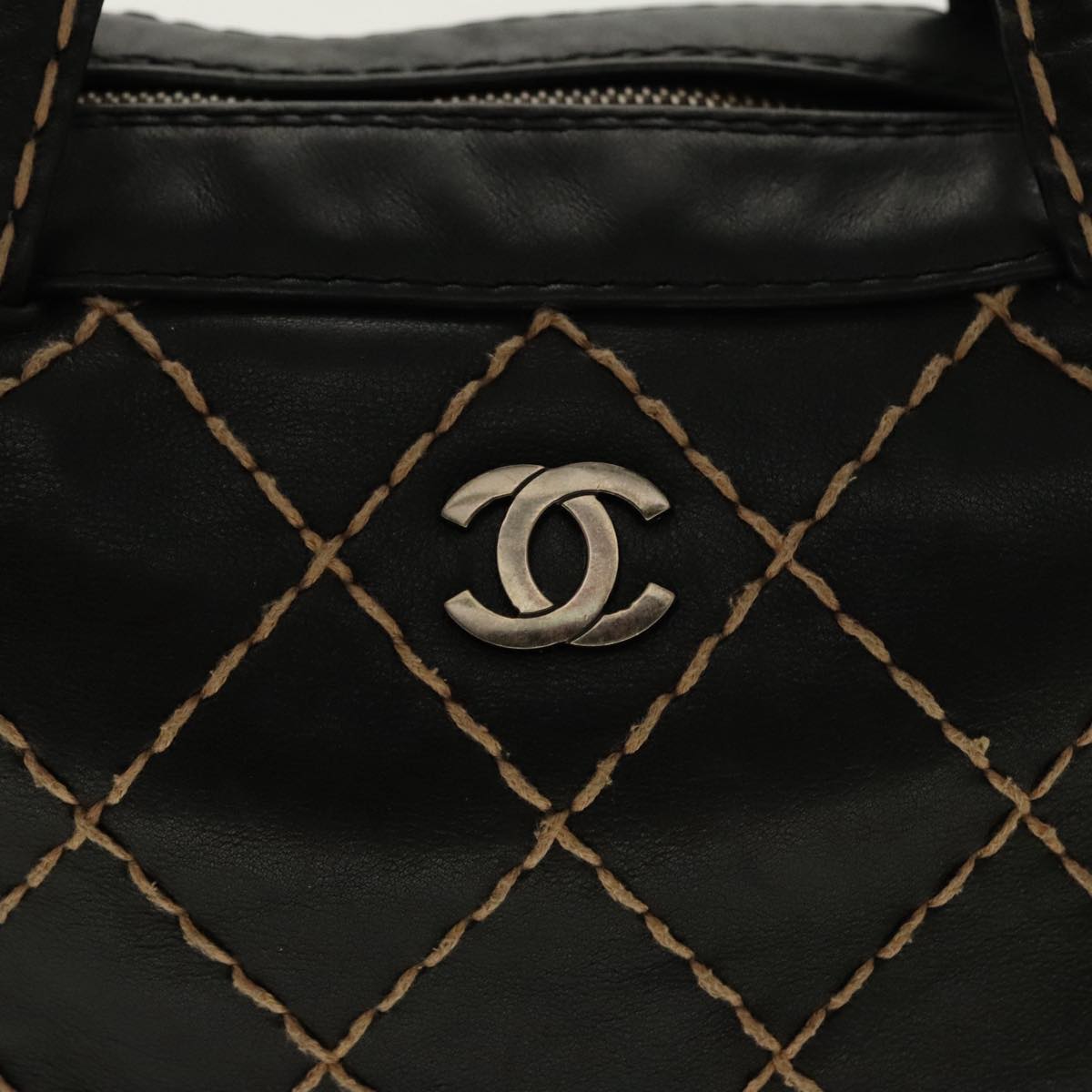 Chanel, Black, Leather, handbag