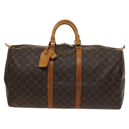 Louis Vuitton Keepall 55, Brown, Canvas, travel