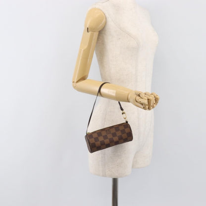 Louis Vuitton Papillon Pochette Damier Ebene, Brown, Canvas, Clutch