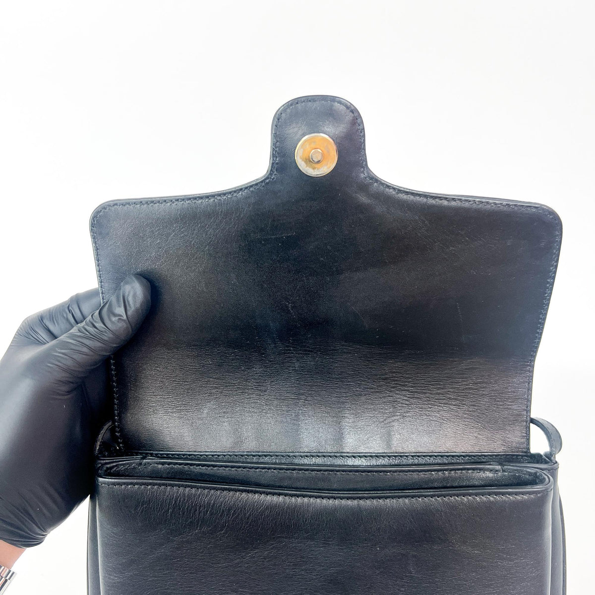 Gucci Arli Leather, Black, Leather, Shoulder Bag
