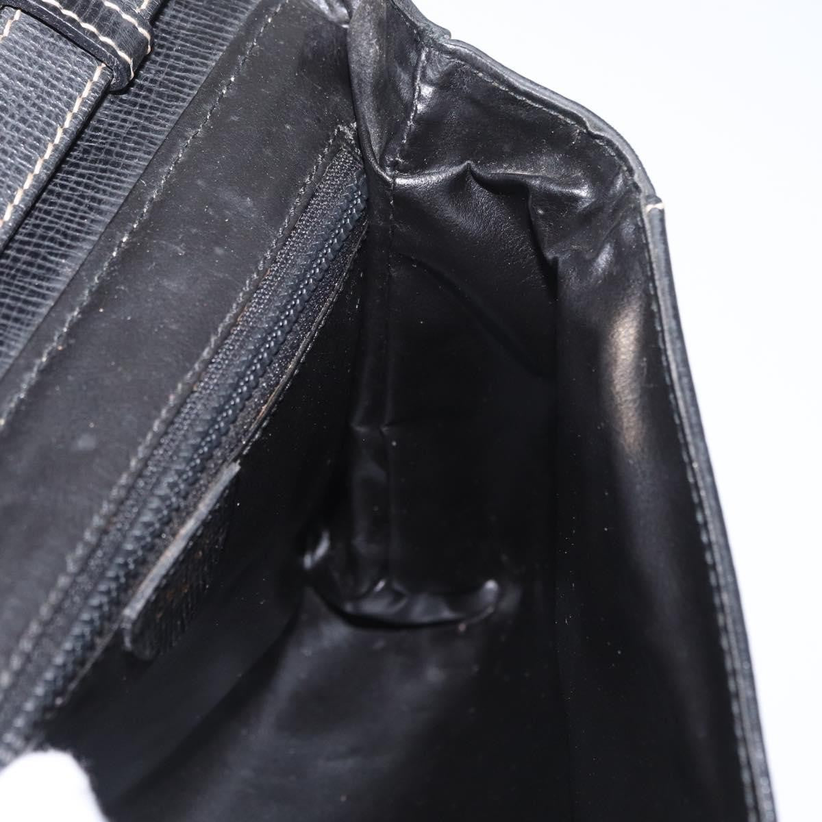 Celine Circle Logo Leather, Black, Leather, Shoulder Bag