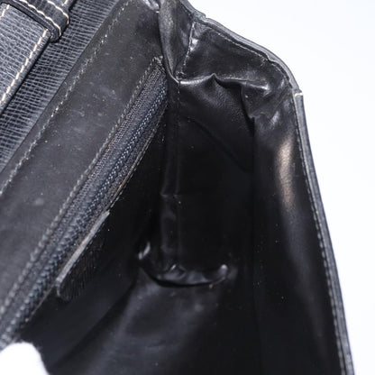 Celine Circle Logo Leather, Black, Leather, Shoulder Bag