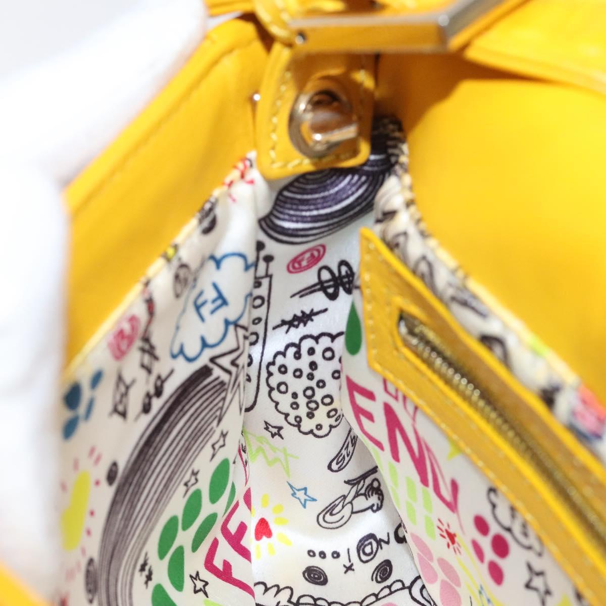 Fendi Mamma Baguette Shoulder Bag Canvas, YELLOW, LEATHER, Shoulder bag