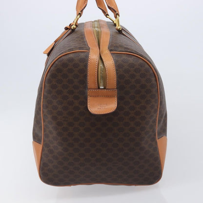 Celine Vintage Duffle Macadam Coated Canvas, Brown, Canvas, Handbag