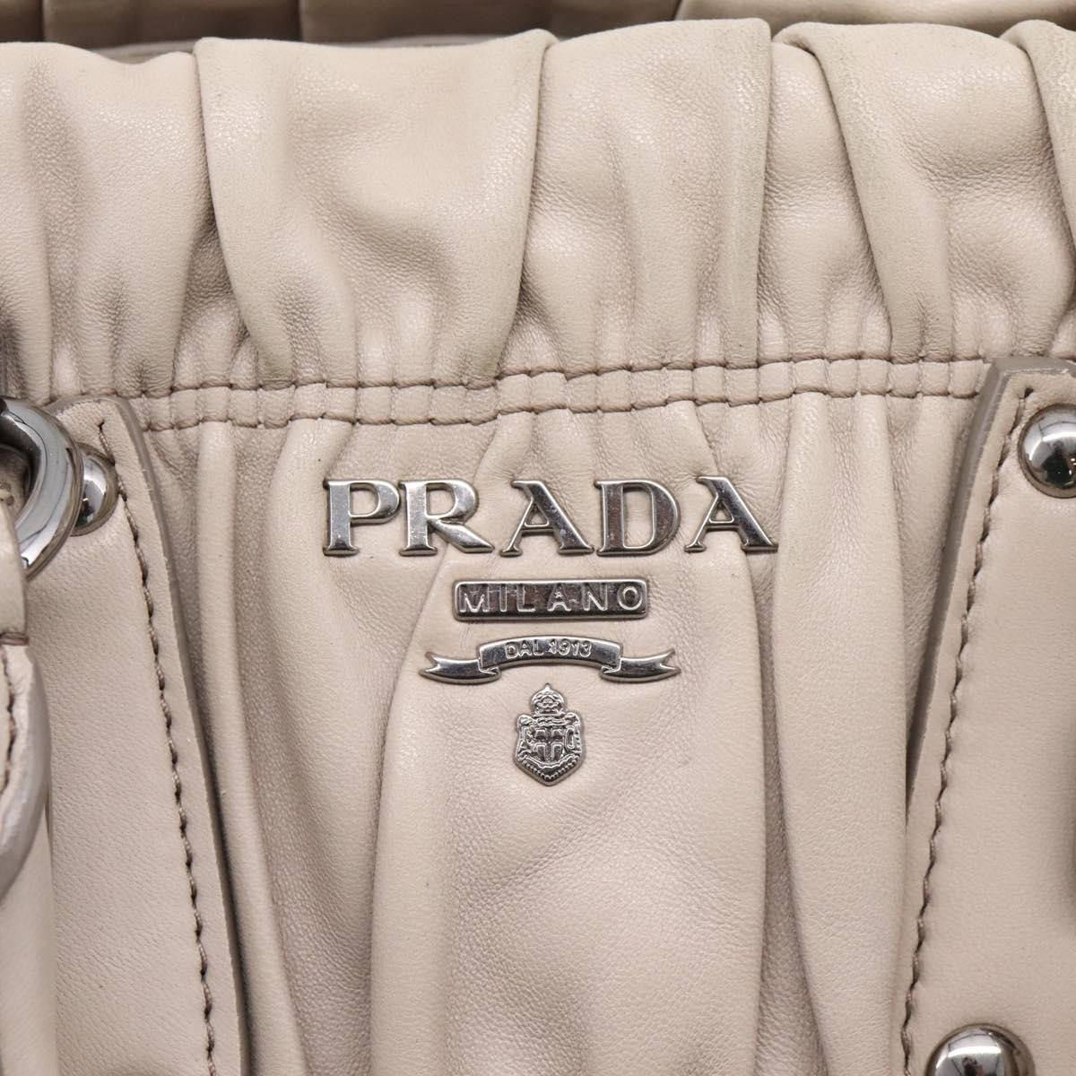 Prada Gaufre Convertible Nappa Leather, Gray, Leather, Tote Bag