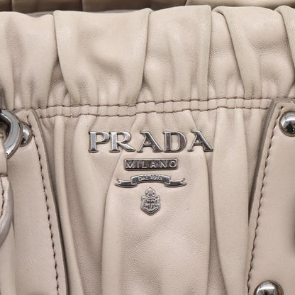 Prada Gaufre Convertible Nappa Leather, Gray, Leather, Tote Bag