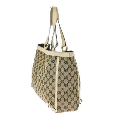 Gucci Abbey D- GG Canvas with Leather, Brown, Canvas, Tote Bag