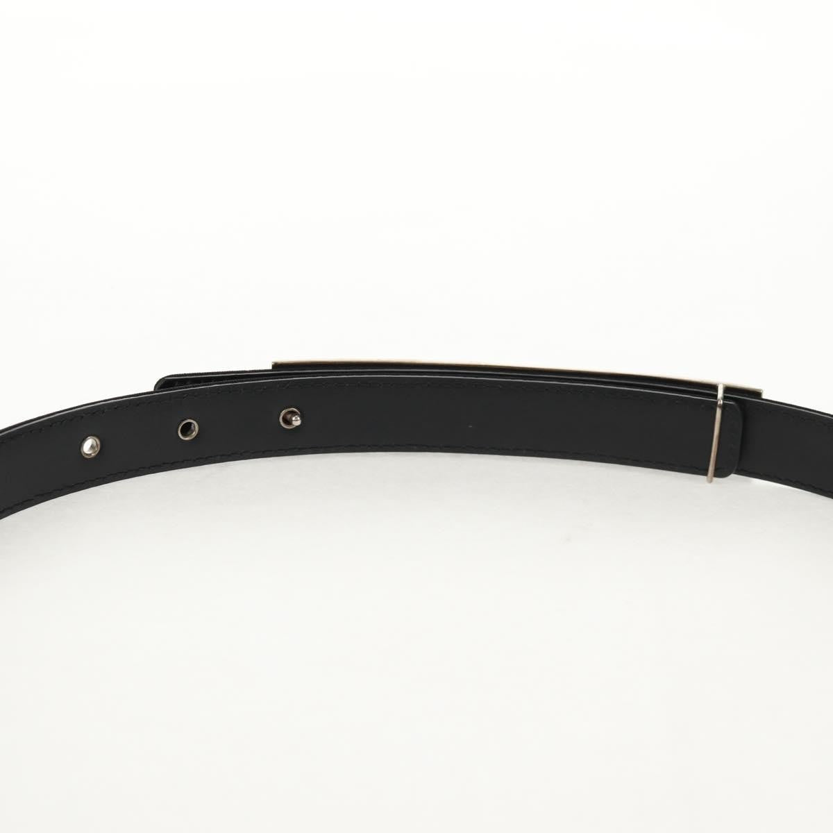 Chanel Logo Belt Leather with Metal and Crystals, Black, Leather, Belt