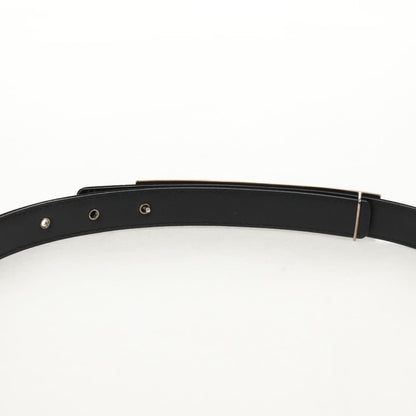 Chanel Logo Belt Leather with Metal and Crystals, Black, Leather, Belt