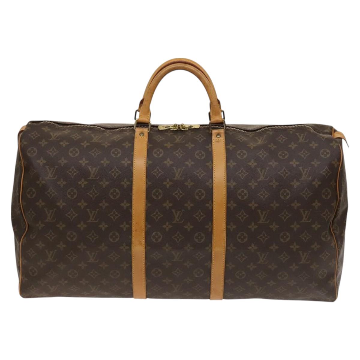 Louis Vuitton Keepall 60, Brown, Canvas, travel