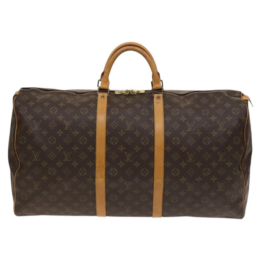 Louis Vuitton Keepall 60, Brown, Canvas, travel