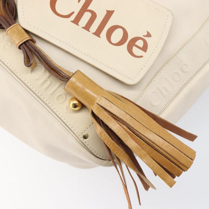 Chloe Eden Leather, White, Leather, Tote Bag