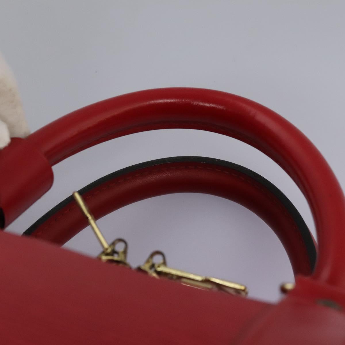 Louis Vuitton Keepall 55, Red, Leather, travel