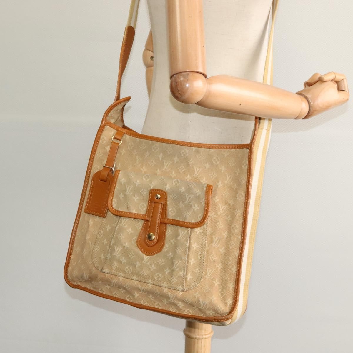 Louis Vuitton Mary Kate Messenger Mini Lin, Beige, Canvas, Handbag