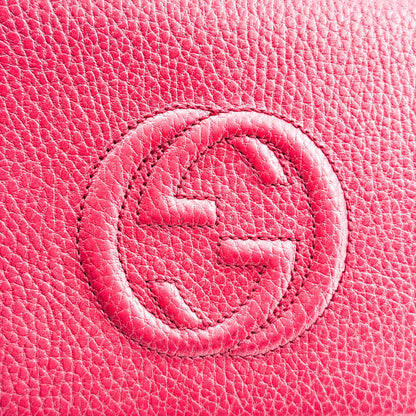 Gucci Soho Wallet on Chain Leather, Red, Leather, Crossbody Bag