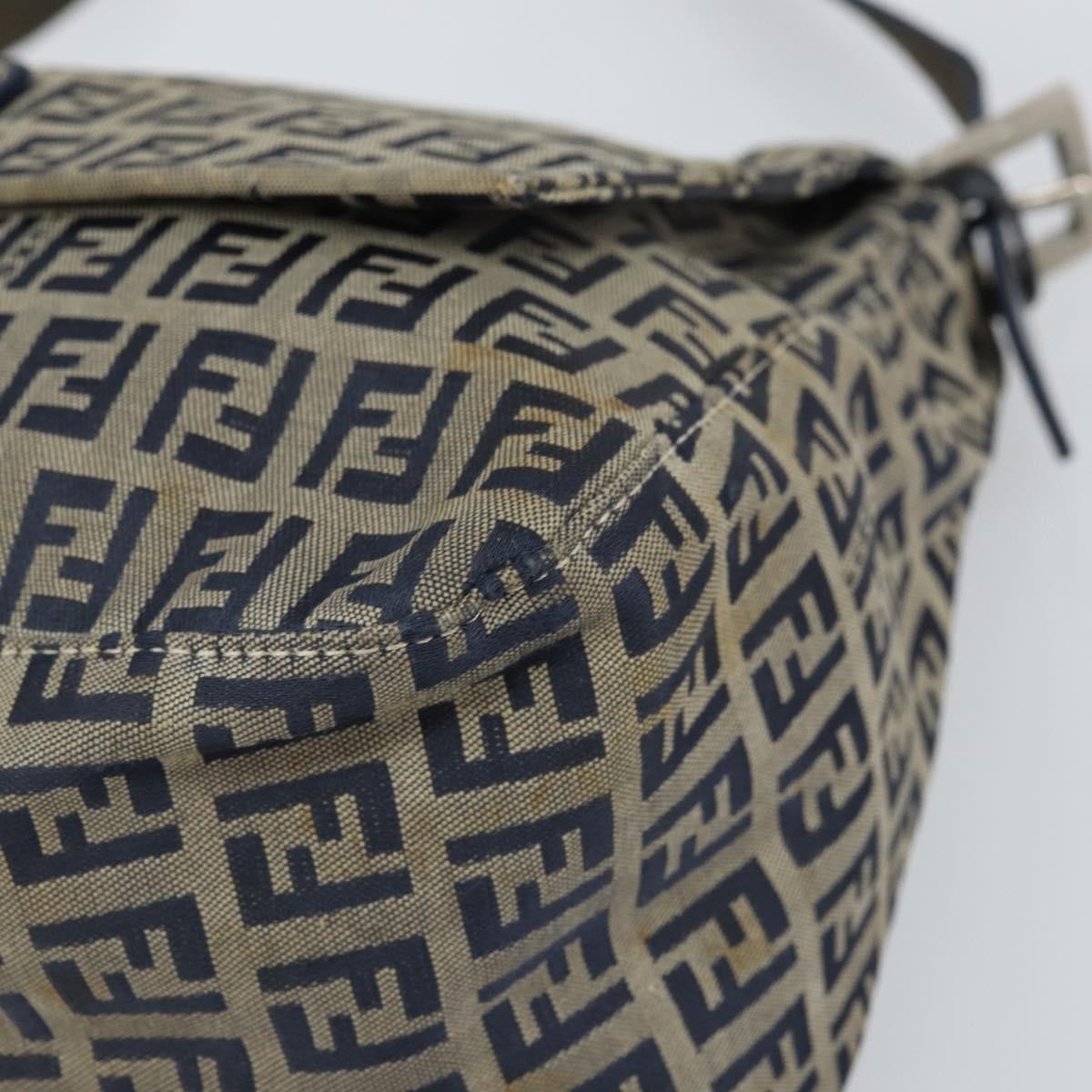 Fendi Mamma Baguette Zucchino canvas, Navy, Canvas, Shoulder Bag