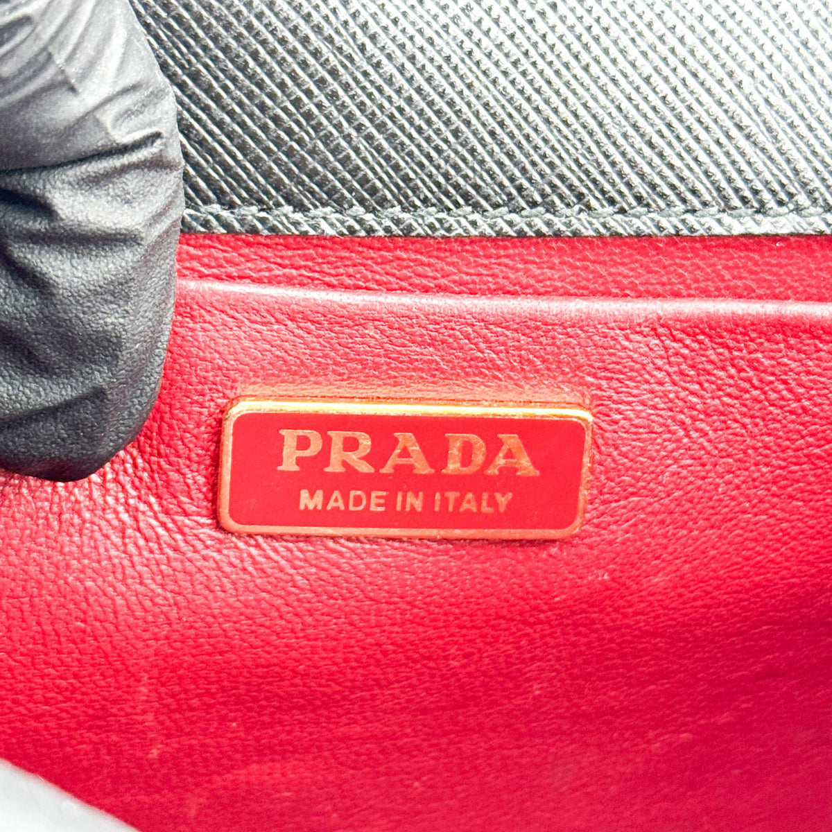 Prada Convertible Flap Clutch Saffiano Leather, Black, Leather, Clutch